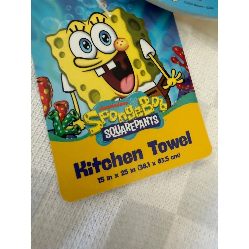 SpongeBob SquarePants Kitchen Towel Oven Mitt Spoons Sink Strainer Set